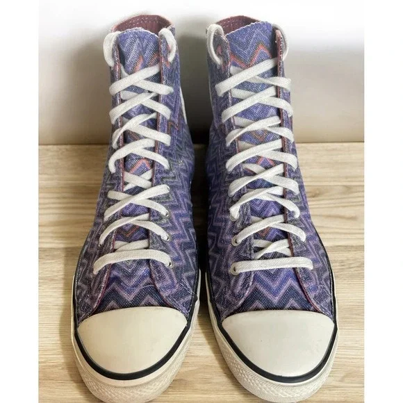 Converse All-Star + Missoni Hi-Tops Zigzag Sparkle Purple, Women's Size 7 - Picture 3 of 10